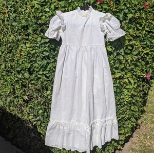 70s VTG White Eyelet Prairie Dress
